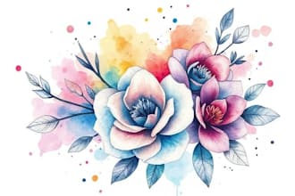 watercolor custom tattoo design and illustration