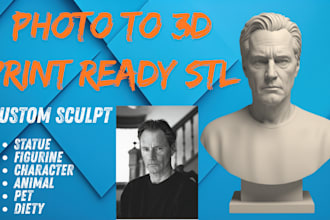 turn 2d photo concept art to 3d figurine character pet statue bust stl 3d print
