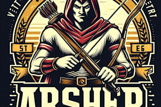 make a vintage archer esports mascot logo   t shirt design
