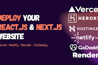 deploy your react and nextjs website to vercel netlify render etc