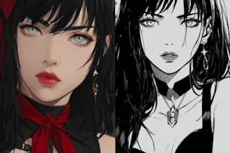 a comic illustrations for your anime and manga book pages