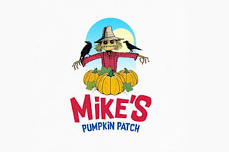 design looking fun pumpkin patch families logo