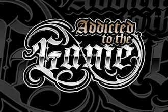 do professional hand lettering, typography, tattoo logo