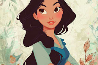 draw disney cartoon illustration for you