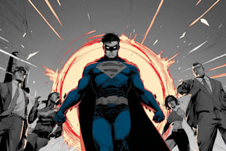 draw a custom cover art for your comic, book or cover