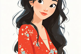 make a disney children cartoon illustration