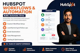 set up hubspot workflows, automation and CRM management