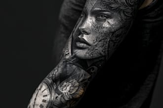 create a tattoo design of tattoo sleeve
