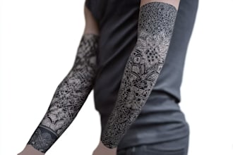 custom a geometric realism in black and grey tattoo design