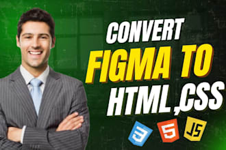 convert figma design  to responsive HTML  CSS js