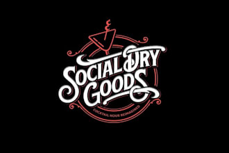 design vintage booze free cocktail co logo