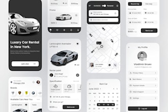 build car rental app, car auction app, car buy and sell app, car listing website