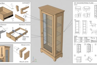 create kitchen cabinet millwork, island backsplash design, shop drawing, joinery