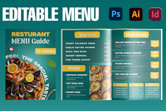 design premium food menus, food book, and  brochures