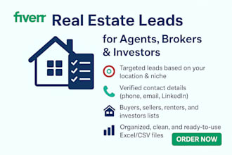 provide verified real estate leads for agents, brokers and investors