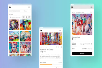 build art marketplace app, art gallery app, digital art app, art auction app