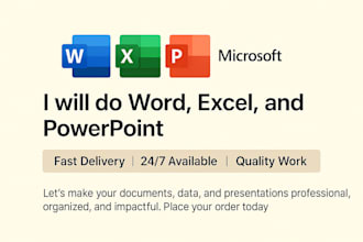 provide microsoft word, excel, powerpoint