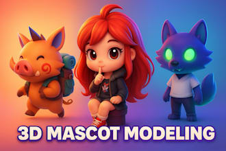 make cute 3d mascot animal character modeling in blender