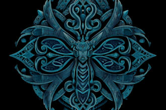 create cyber sigilism tribal design for tattoo or clothing