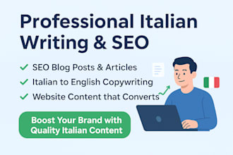 write professional italian writing articles SEO blog and website copywriting