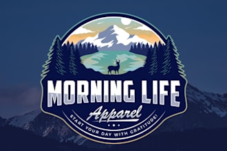 create professional outdoor, deer logo unlimited revision