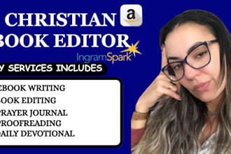 edit and proofread design christian book daily devotional, prayer journal