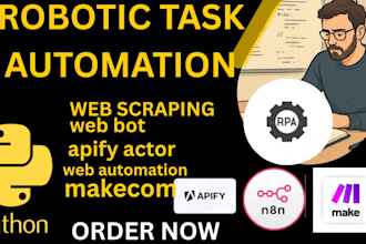 do apify actor, web automation,web bot,makecom,rpa bot,python ai,ocr,cpp,vba