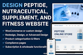 design peptide website nutraceutical website supplement website fitness website