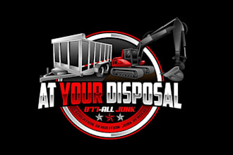 create exclusive marvelous dumpster and excavator logo design