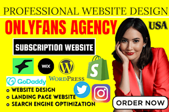 design onlyfans modelling website, onlyfans agency, fanvue subscription