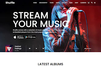 design music ecommerce website, stream song music store music website