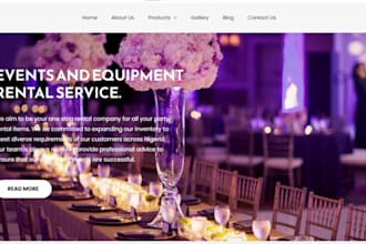 generate party rental equipment leads, event planner leads, and design website