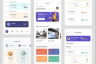 develop school management app, quiz app, learning management app, parent control