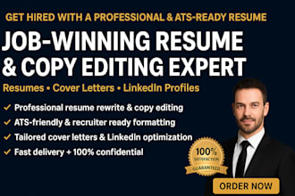 write and copy edit ats optimized resumes and cover letters for professionals