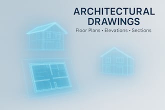 create architectural drawings with cad floor plans, elevations, and section
