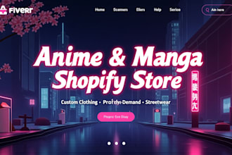 design dynamic manga, anime shopify store clothing print on demand shopify store