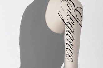 create custom cursive writing tattoo design
