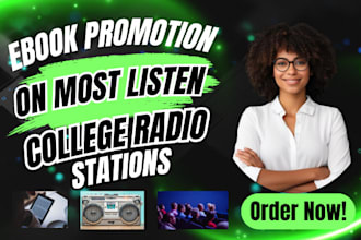 do ebook, kindle book, amazon book promotion on top college radio stations