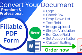 create professional fillable PDF forms from word to PDF forms