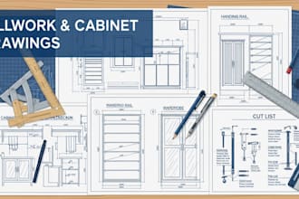 expertly create millwork shop drawing cabinet design cutlist and carpentry plans