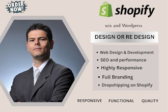 redesign, rebuild, revamp shopify, wix, wordpress website