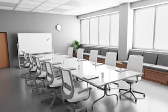 renovate office interior design, lounge, conference room, home office, reception