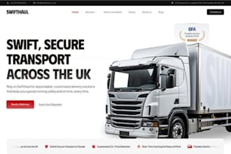 build freight trucking logistics website towing transport cargo courier website