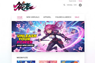 design anime shopify store anime clothing store anime mange store