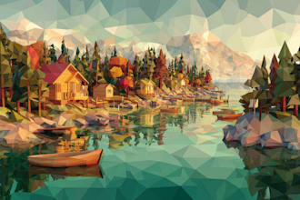 create low poly vector illustration