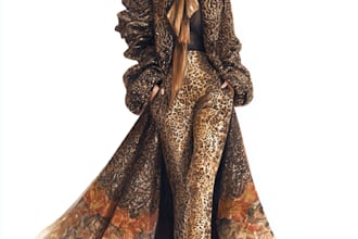 create fashion sketch, illustration, portrait, accessories