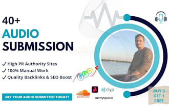 do 40 manual audio submissions on top high PR sites for SEO ranking