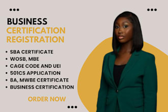 do sba, wosb, sdvosb, mbe, 8a, wbe certifications, 501c3, get uei and cage code