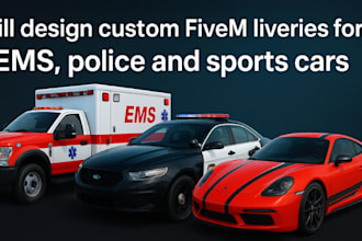 design custom livery for fivem ems car, fivem car model, police car, sport car