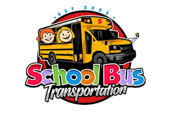 design original school bus logo with free vector file